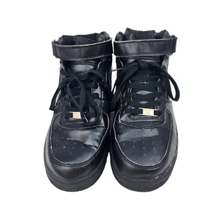 Nike Air Force 1 '07 Mid Triple Black Mens US 12 / UK 11 - Picture 1 of 11