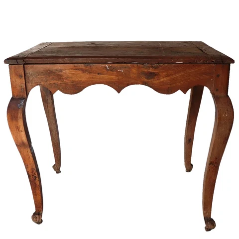 French Provincial Louis XV Oak Cabriole Leg Side Table Cover