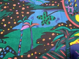 De Colección Alexander Henry Tela de Algodón Tropical Nocturno Estilizada 58" Ancho 1+ Yd Nuevo - Imagen 1 de 9