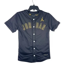 Jordan Khaled 10 Baseball Jersey Button Up Black Gold Youth Size M Short Sleeve - Picture 1 of 7