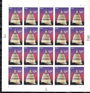 USA 2002 MNH $13.65 CAPITAL DOME ISSUE - FULL SHEET OF 20 - Picture 1 of 1