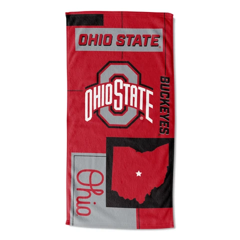 Northwest NCAA Ohio State Buckeyes State Line Beach Towel Cover