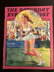 Vintage 1976 SATURDAY EVENING POST MAG Tennis Star Chris Evert Leroy Neiman Art! - Picture 1 of 9