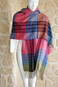 Echarpe neuve kaki, rose, bordeaux et bleue (sg) - Imagen 1 de 2