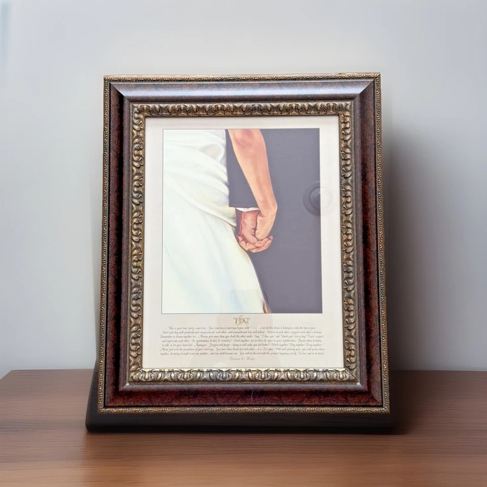 I Do by Bonnie Mohr Brown Frame Wedding Romance Love Print Wall Art 18.25x15.25 - Image 1 of 4