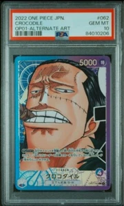 2022 One Piece Japanese OP01 Alternate Art #062 Crocodile PSA 10 GEM MINT - Picture 1 of 2