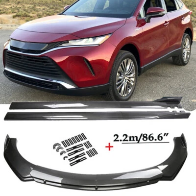 Carbon Style Front Lip Bumper Splitter For Toyota Venza Side Skirts Extension Foto 1 de 4