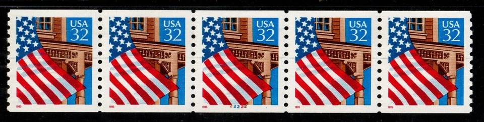 Scott 2913 32¢ Flag Over Porch red date P#22222  MNH Free shipping in the USA - Image 1 of 1