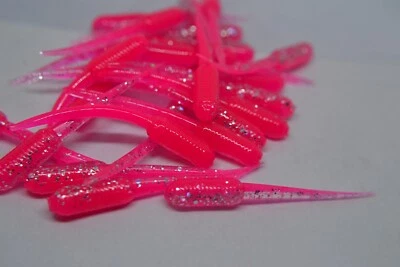 JASONS TACKLE JASONS CRAPPIE STINGER 2" 30 PACK GRUBS CRAPPIE LURES JIGS PINK SHINER LAM
