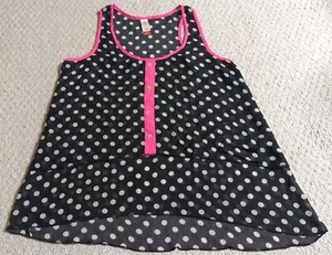No Boundaries Womens Medium Multi-Color Polka Dot Polyester Sleeveless Shirt 24 - Picture 1 of 5
