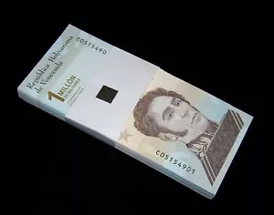 100 Stck. x Venezuela 1 Million (1.000.000) Bolivar - unzirkuliertes Banknotenpaket - Bild 1 von 2