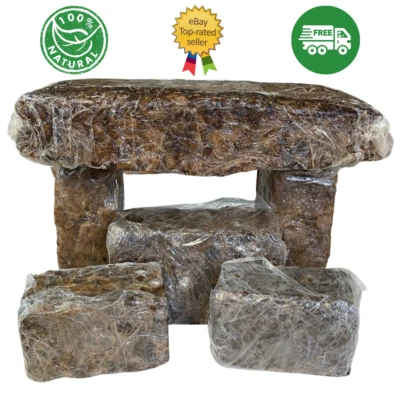 Raw African Black Soap PREMIUM QUALITY Organic Unrefined 100% Pure Natural Ghana - Image 1 of 4