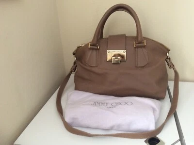 Bolso Grande Jimmy Choo Color Tostado con Dos Asas y Correa para el Hombro Foto 1 de 4