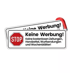 2x Bitte keine Werbung Schild für Briefkasten magnetisch – Kein Aufkleben! - Bild 1 von 5
