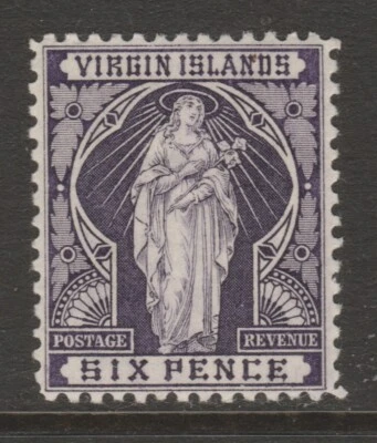 Virgen Británica COMO NUEVA QV 1899 6d violeta opaca sg47 Foto 1 de 2