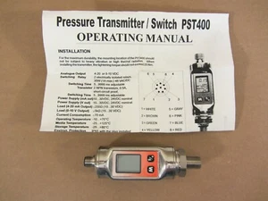 Transductor de presión, 0-580PSI, 0-40BAR, 4-20mA, 2 relés, Indumart PST400-09G111 - Imagen 1 de 11