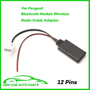 Módulo Bluetooth de 12 pines radio estéreo inalámbrico adaptador de cable AUXILIAR IN para Peugeot - Imagen 1 de 6