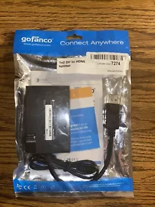 Gofanco 1x2 DisplayPort to Dual HDMI MST Splitter. New, Ships Free! - Picture 1 of 8
