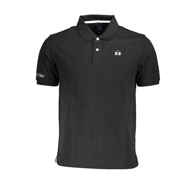 LA MARTINA Polo T-shirt  Nero Logo Uomo Tg L - Immagine 1 di 2