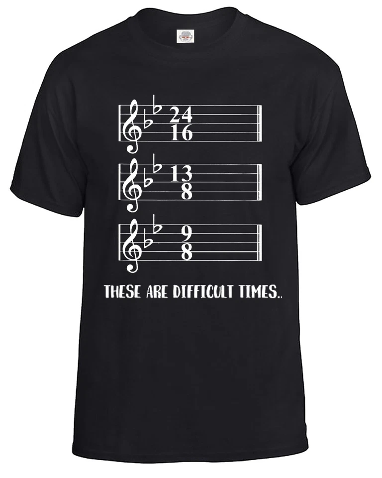 TREND GEAR These Are Difficult Times T-Shirt Men's Funny Musician Music Geek Pun Tee Top