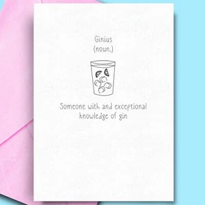Tarjeta de cumpleaños para amantes de la ginebra mamá tarjeta de cumpleaños divertida esposo novio mejor oferta - Imagen 1 de 3