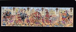British Stamps 1989 Lord Mayors Show, London Full Used Strip-Set SG.1457-1461 GB - Bild 1 von 1