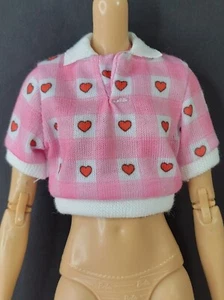 NEW! PINK HEARTS TOP SHIRT BARBIE DOLLS FASHIONISTAS FASHION CLOTHES - Picture 1 of 3