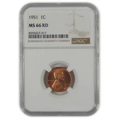 1951 Lincoln Wheat Cent MS 66 RD NGC Penny Uncirculated SKU:I22641 - Image 1 of 4