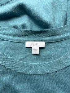J Jill Sweater XL Long Sleeve Pullover Casual Lightweight Blue Green Minimalist - Bild 1 von 6