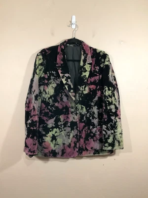 Chaqueta Blazer De Colección Sears Tie Dye 2 Botones 12 Negra Verde Años 70 Funky Fiesta Artística Foto 1 de 4