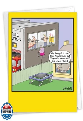 NobleWorks - 1 Funny Card for Happy Birthdays - Hilarious Cartoon Notecard wi - Image 1 of 4