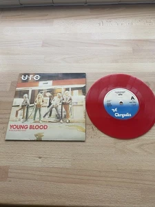 UFO YOUNG BLOOD 7 INCH RED VINYL SINGLE 1980 - Picture 1 of 4