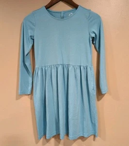 Primary Girls Sz 10 Perfect Pocket Long Sleeve Dress Cornflower Blue Twirl Fall - Picture 1 of 10