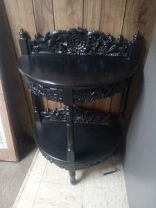 Antique Carved Chinese Plant Stand Asian End Table - Picture 1 of 9