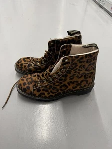 DOC DR. MARTENS LEOPARD PONY HAIR BOOTS 14 REAL FUR ANIMAL PRINT RARE UNISEX - Picture 1 of 5