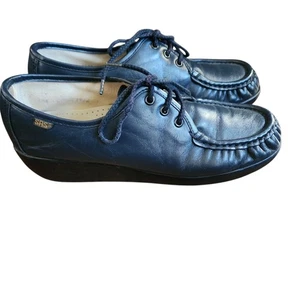 SAS Damenschuhe 8,5 N Siesta Schnürschuhe Comfort Halbschuhe dunkelblau Leder  - Bild 1 von 9