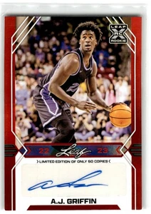 2022-23 Leaf Draft Red XRC Auto /50 - AJ Griffin - Bild 1 von 2