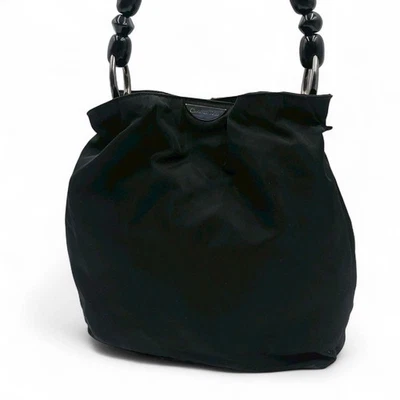 Bolso de Mano Christian Dior Negro Nylon Malice Perla Mango RU0919 De Japón Foto 1 de 4