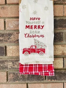 Küchentuch Set Home For The Holidays Rot LKW 2er Set - Bild 1 von 10