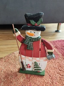 Weihnachtsdeko: Schöner Holz - Schneemann - Bild 1 von 3
