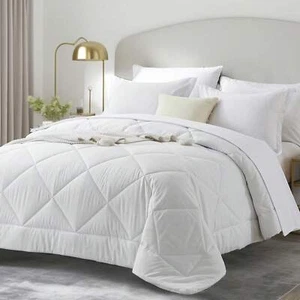 5/7 Piece Queen Size Solid Color Bedding Comforter Set, Premium Fabrics - Picture 1 of 87