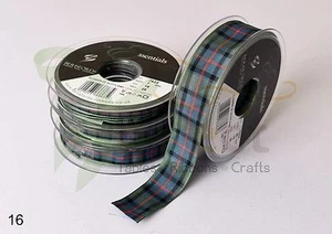 Cut Length Berisfords TARTAN Ribbon Luxury Scottish Approved Wedding Woven Craft - Picture 1 of 19