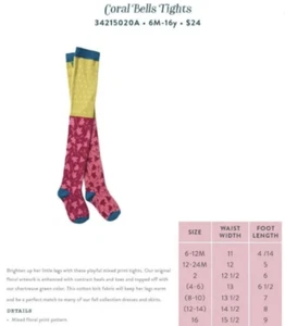NWT Matilda Jane "Coral Bells" Floral, Mixed-Print Tights SIZE 2 - Picture 1 of 4