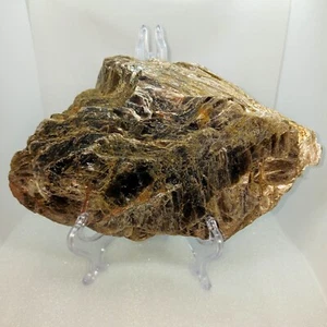 Losa de cristal de mica moscovita XL con soporte piedra espécimen de mica dorada grande natural - Imagen 1 de 9