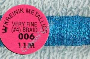 Kreinik Braid #4 006 Blue Metallic Thread Very Fine 11M Cross Stitch - Picture 1 of 1