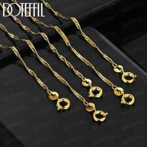 Collar de cadena DOTEFFIL 18K oro onda de agua 18 pulgadas 1/5/10 piezas joyería de moda - Imagen 1 de 6