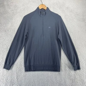 Travis Mathew Sweater Men's Small Blue 1/2 Half Zip Pullover Casual Golf Stretch - Picture 1 of 13
