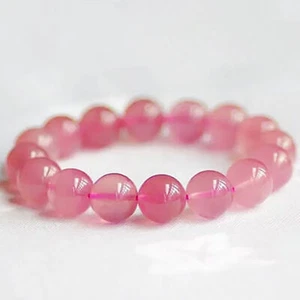 6/8/10/12mm Madagascar Pink Rose Quartz Gems Round Beads Stretch Bracelet 7.5'' - Picture 1 of 7