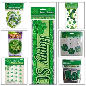 ST. PATRICKS DAY DECORATIONS Balloons Banner Bunting Hanging Swirls ☘️ - Picture 1 of 14