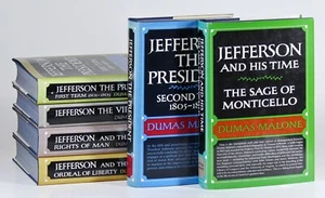 Jefferson And His Time Dumas Malone Complete 6 Volume Set HCDJ Thomas Jefferson - Foto 1 di 3